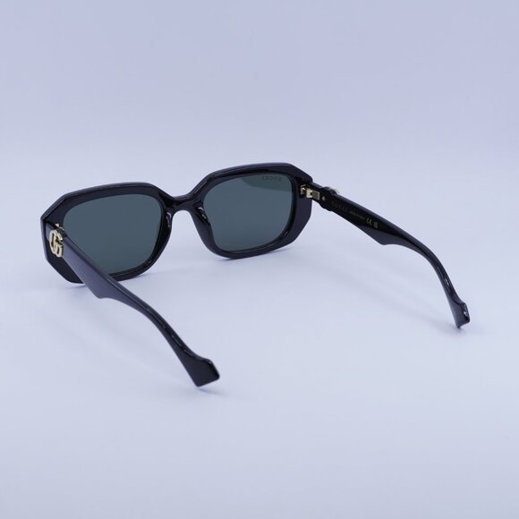 Gucci GG1535S 001 Sunglasses Black Geometric Frame, Grey Lenses main image 4